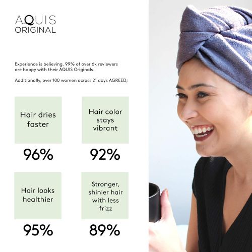  Aquis Lisse Hair Turban and Body Towel Set, Grey