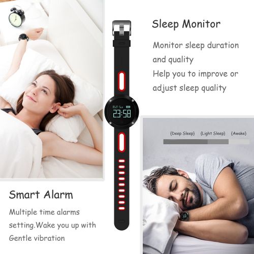  ArVin Heart Rate Watch, Blood Pressure Monitor Smart Watch Sports Bracelet Wristband Activity Tracker Fitness Bracelet Cardio Watch with Pedometer Sleep Monitor for iPhone iOS Android