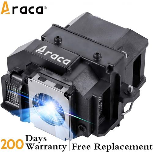  Araca ELP-54 Replacement Projector Lamp with Housing for ELPLP54 for ELPLP55 Epson EX71 EX51 H331A EX31 H309A H310C H328A H328B PowerLite S8+ S7 705HD H335A EB-W8D PowerLite Presen