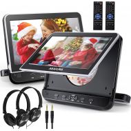 [아마존베스트]Arafuna Dual Portable DVD Player for Car with Headrest Mount, Headrest DVD Player for Kids with Region Free, Last Memory, HDMI Input & AV in/Out, Support USB/SD, Great for Car Travel(2 X 1