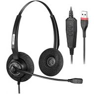 [아마존베스트]Arama PC Headset, USB Headset with Microphone Noise Cancelling, PC Headphones with Volume Control, Skpye Headset for Home Business Office Call Centre Voip, Clear Stereo Sound, Ultr