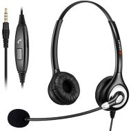 [아마존베스트]Arama PC Headset, 3.5 Jack Headset Mobile Phone with Microphone Noise Cancelling, PC Headphones for iPhone Samsung Computer Business Home Office Skype Online Courses, Clear Chat, S