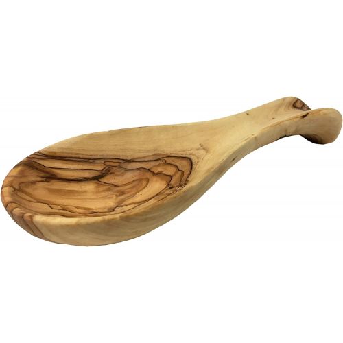  AramediA Handmade Olive Wood Olive Wood cooking Spoon Rest Handmade and Hand carved By Artisans (8.5 inches long By 3.5 inches across and 1 inch deep)