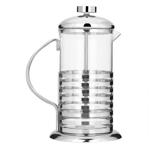  Aramox Cafetiere Franzoesisch Presse Kaffeemaschine, Portable Edelstahl Glas Franzoesisch Presse Kaffeetasse Pot Plunger Tee Maker(800ML)