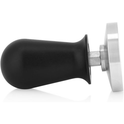  Espresso Tamper,Aramox Stainless Steel Base Rubber Handle Barista Espresso Coffee Tamper Flat Base Coffee Bean Press Tool(51MM)