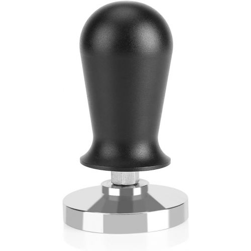  Espresso Tamper,Aramox Stainless Steel Base Rubber Handle Barista Espresso Coffee Tamper Flat Base Coffee Bean Press Tool(51MM)