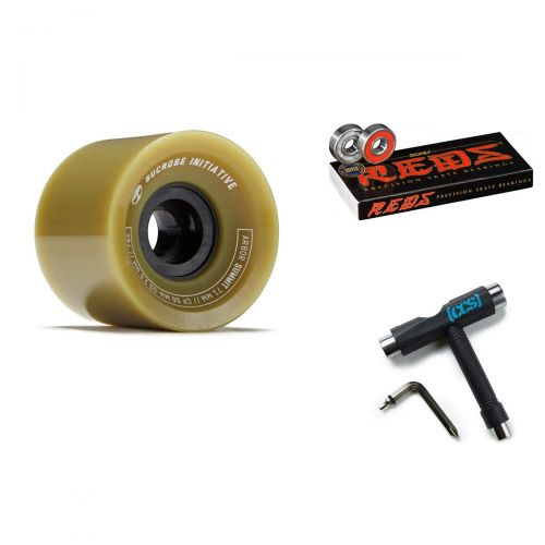  Arbor Skateboards Arbor Summit Sucrose Longboard Wheels - Pine - 71mm 78a with Bones Reds Bearings and CCS Skate Tool