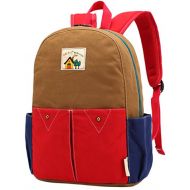 ArcEnCiel Childrens Cute Canvas School Backpack Rucksack Lunch Bag (Red)