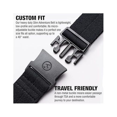  Arcade The Original Slim Unisex Adventure Belt, Narrow Width Elastic Stretch Webbing, Micro Adjust Buckle