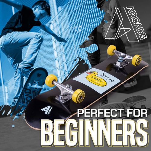  Arcade Skate Board for Kids 8-12 - 31” Skateboards for Beginners, Skateboards for Teens, Skateboards for Adults - Skateboard Beginner Kids - Skateboards for Girl & Boys