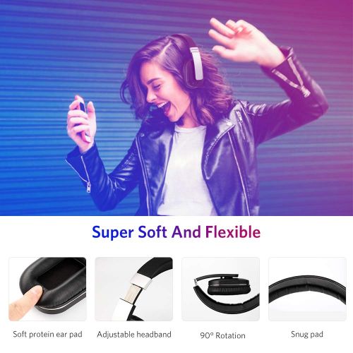  Archeer Bluetooth Headphones ARCHEER AH07 Wireless Headphone Foldable Over Ear Headphones with Microphone, AptX Stereo Sound Headset for Travel Work TV Computer Smartphones