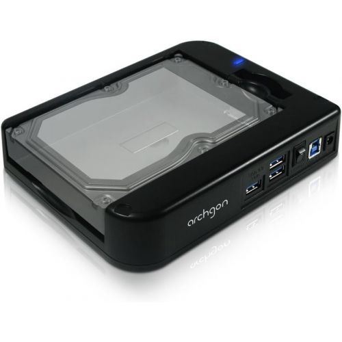  Archgon MH-3507HUB-U3A USB 3.0 Patented Hard Drive Docking Station, Plus 3 Ports USB 3.0 Hub, Optimized for UASP & SATA III 6.0 Gbps Transfer Rate