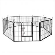 Archi Pet Playpen Dog Crate Fence Foldable Exercise Pen Yard Cage for Cats Rabbits Puppy Indoor Outdoor - Black