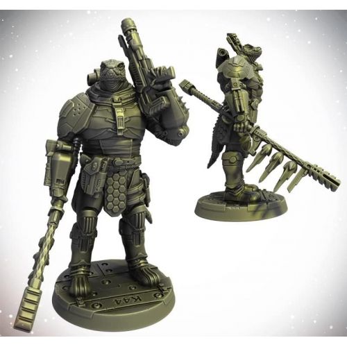  Archon Studio Starfinder Unpainted Miniatures: Obozaya, Vesk Soldier- 32mm Unpainted Plastic Miniatures by Archan Studio - for Kids and Adults Ages 14+