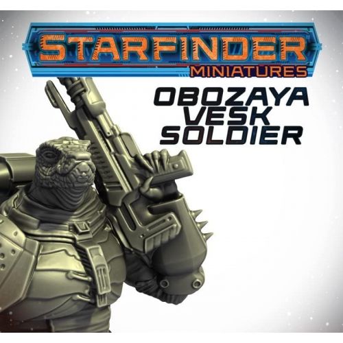  Archon Studio Starfinder Unpainted Miniatures: Obozaya, Vesk Soldier- 32mm Unpainted Plastic Miniatures by Archan Studio - for Kids and Adults Ages 14+
