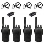 Arcshell Retevis RT46 Two Way Radios Long Range FRS Rechargeable and Regular AA Battery Power SOS Emergency Alarm Hands Free Walkie Talkie with Earpiece (4 Pack)