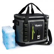 Arctic Vanku Soft Cooler Bag Insulated Leak-Proof 30 Cans with 4 Ice Packs, Beer Bottle Opener, Airtight Zipper for Lunch, Picnic, Camping, Travel, Beach