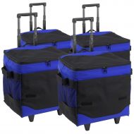 Arctic Picnic at Ascot 60 Can Collapsible Insulated Rolling Cooler - Royal Blue- Pack of 4