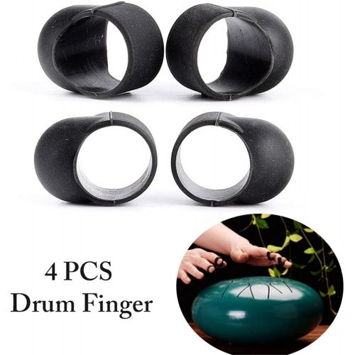  [아마존베스트]Ardentity Tongue Drum Accessory, 4 Pieces Drum Finger Sleeve Knocking Finger Guard for Steel Tongue Drum