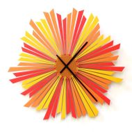 Ardeola The Setting Sun - 16 (41cm) / 23.5 (59cm) large size stylish orange wooden wall clock, a piece of wall art