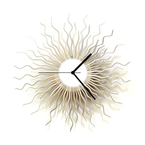  Ardeola Medusa silver - 16 Contemporary Handmade Wooden Wall Clock in Shades of Silver, a piece of wall art by ardeola