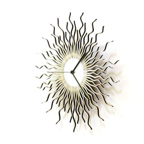  Ardeola Medusa silver - 16 Contemporary Handmade Wooden Wall Clock in Shades of Silver, a piece of wall art by ardeola