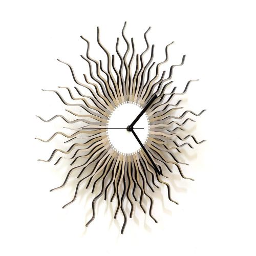  Ardeola Medusa silver - 16 Contemporary Handmade Wooden Wall Clock in Shades of Silver, a piece of wall art by ardeola