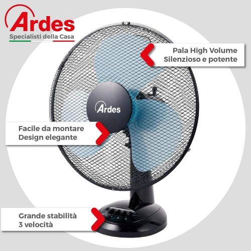  ARDES AR5EA40Tisch-Ventilator, Blatt, Ø 40cm