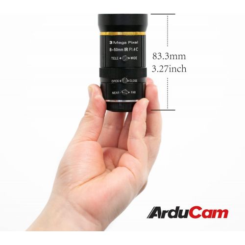  [아마존베스트]Arducam 8-50mm C-Mount Zoom Lens for IMX477 Raspberry Pi HQ Camera, with C-CS Adapter