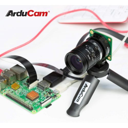  [아마존베스트]Arducam C-Mount Lens Bundle for Raspberry Pi HQ Camera, 16mm Focal Length Telephoto C Lens with Portable Tripod Stand and 2ft/60cm Black Camera Cable