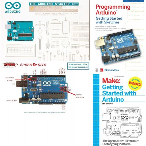  Arduino Starter Kit - English Official Kit with 170 Page Book - K000007 Plus 2-Bonus Book and PIN-Out Chart Bundle