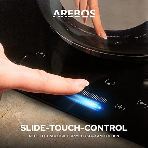  Arebos Doppel Induktions Kochfeld 3500 W (9 Kochstufen, Sensor-Touch Display, Autark, integrierter Timer, UEberhitzungsschutz, Kindersicherung)