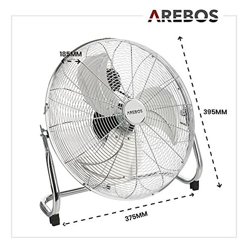  Arebos Bodenventilator 12-20 Zoll (30-50 cm) / 3 Geschwindigkeitsstufen/GS geprueft von TUEV Sued (12 Zoll (30 cm))