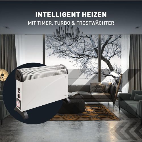  Arebos elektrische Konvektor Heizung / 2000 Watt/Thermostat/Frostwachter-Funktion/Mit Standfuessen oder zur Wandmontage/GS geprueft von Intertek (Standard)