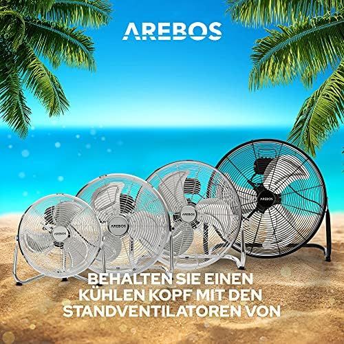  [아마존베스트]Arebos Floor Fan, 12 - 20 Inch (30 - 50 cm), 3 Speed Levels, GS Tested by TUEV Sued