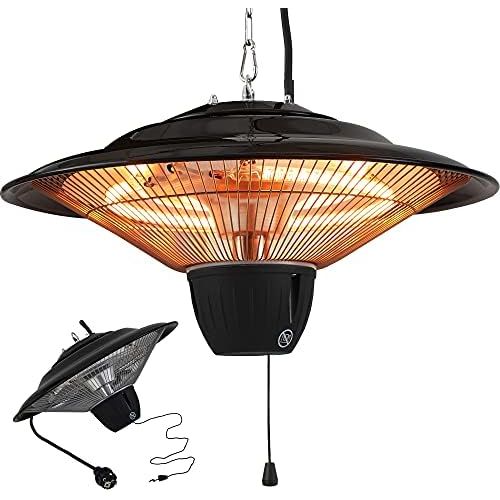  Arebos Ceiling Heater 1,500 W, Balcony Heater, Tent Heater, Patio Heater, Black, 3 Heat Settings (500/1,000/1,500 W)