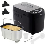 Arebos Bread Maker 1500 g with 15 Programmes 2 Dough Hooks Timer LCD Display 3 Browning Levels and Bread Sizes 850 W Black