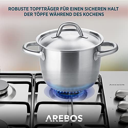  [아마존베스트]Arebos Stainless steel gas stove, gas hob, 4 flames, built-in stove for natural gas.