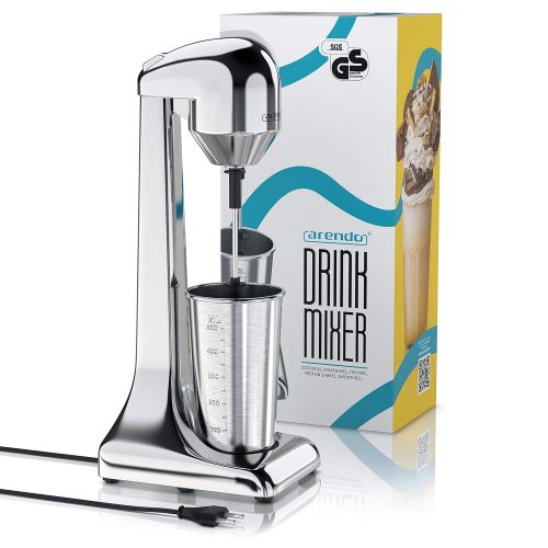  Arendo - Drink Mixer  Beverage Mixer  Electric Stand Mixer  Shaker 500ml Cup 100W, 22,000 rpm, 2 Speed Levels Protein Drinks Smoothies Egg Milkshakes Cocktails GS