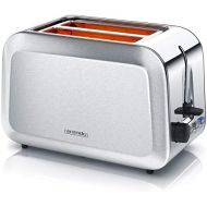 Arendo - Automatik Toaster - Edelstahl gebuerstet - 2 Scheiben - Defrost Funktion - Warmeisolierendes Doppelwandgehause - GS-zertifiziert