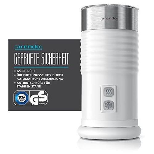  Arendo - Milchaufschaumer automatisch - Milk frother Modell Strix Controller - 2-Tasten fuer Warm- und Kaltaufschaumen - UEberhitzungsschutz durch automatische Abschaltfunktion