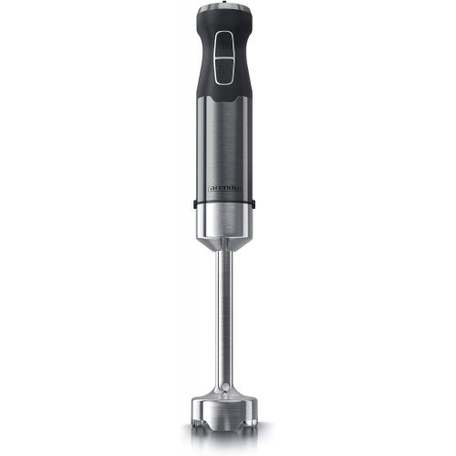  Arendo - Stabmixer 1000 Watt Edelstahl - vierfluegeliges Messer - Puerierstab - stufenlose Geschwindigkeitsregelung - Turbotaste - abnehmbarer Mixfuss - GS-zertifiziert - Cool Grey De