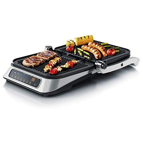  Arendo - Kontaktgrill - Elektrogrill mit Digitalsteuerung 1900 W - elektrischer Tischgrill Sandwichmaker - 7 Programme - antihaft beschichtetes Edelstahl - abnehmbare Platten Abtro