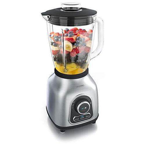  [아마존베스트]Arendo - Stand mixer stainless steel - high-performance mixer - 24,000 rpm - mixer + 1.75 l glass container + two 600 ml smoothie containers - ball bearing stainless steel blades -