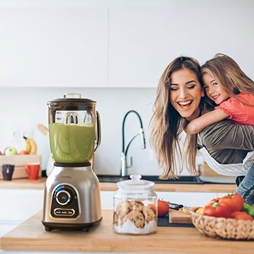  [아마존베스트]Arendo - Stainless steel blender 24,000 rpm - 1400 watts - including 1.75 l glass container - ball bearing stainless steel knife 6-blade crush smoothie pulse function 30 power leve