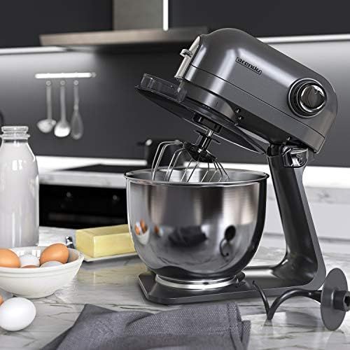  [아마존베스트]Arendo - Powerful Food Processor 5 Litres, Stainless Steel Mixing Machine, Kneading Machine, Planetary Mixing System, Stainless Steel Bowl, Including 3 Stirrers, 5 Switching Levels