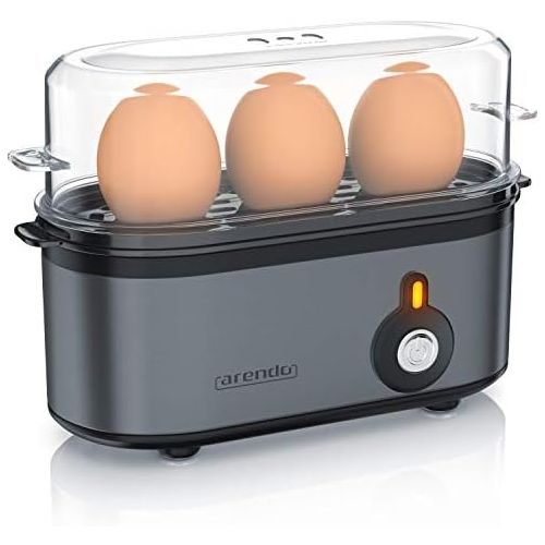  [아마존베스트]Arendo - Threecook stainless steel egg cooker - an off switch - selectable degree of hardness - 210 W - 1-3 eggs - non-slip rubber feet for secure hold - BPA-free - GS certified -