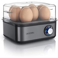 [아마존베스트]Arendo - Stainless steel egg cooker for 1 to 8 eggs - egg cooker - 500 W - control light - control dial for three degrees of hardness - dishwasher safe | cool grey