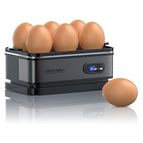  [아마존베스트]Arendo Stainless Steel Egg Cooker with Warming Function, Flip Switch and Indicator Light, Selectable Level of Hardness, Brushed Stainless Steel
