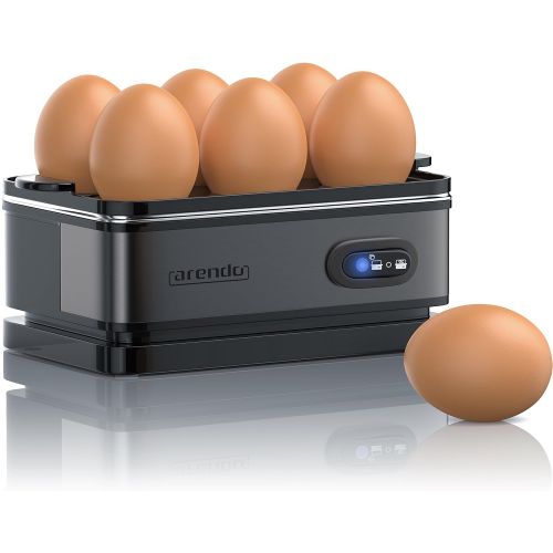  [아마존베스트]Arendo Stainless Steel Egg Cooker with Warming Function, Flip Switch and Indicator Light, Selectable Level of Hardness, Brushed Stainless Steel
